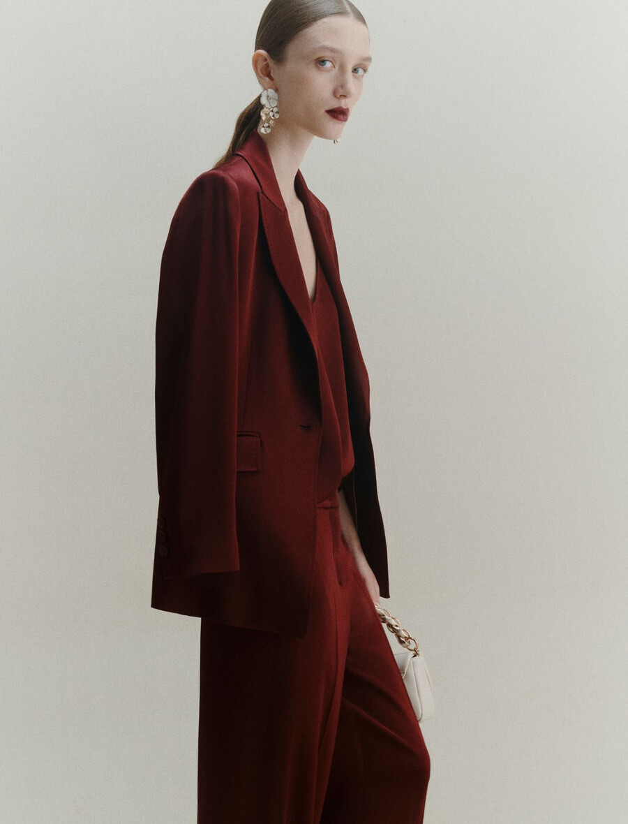 veste en satin - bordeaux