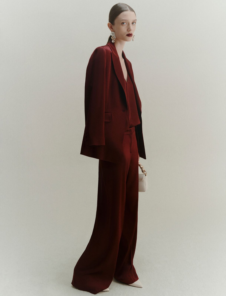 veste en satin - bordeaux