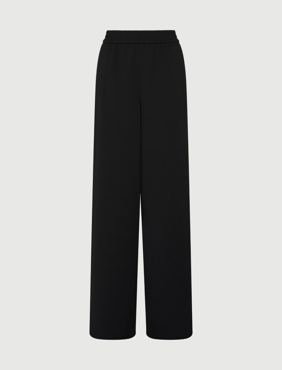 pantalon satin envers - noir
