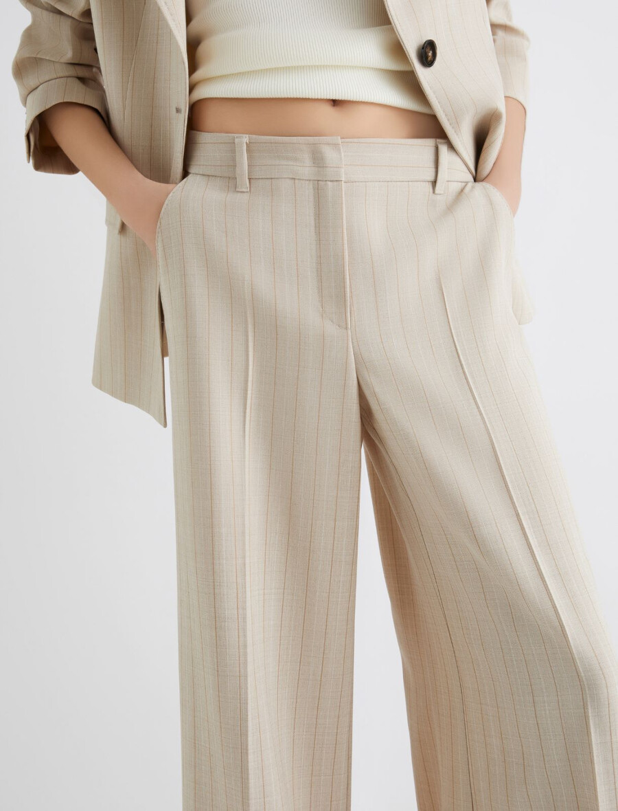 pantalon chiné coupe décontractée - ecru