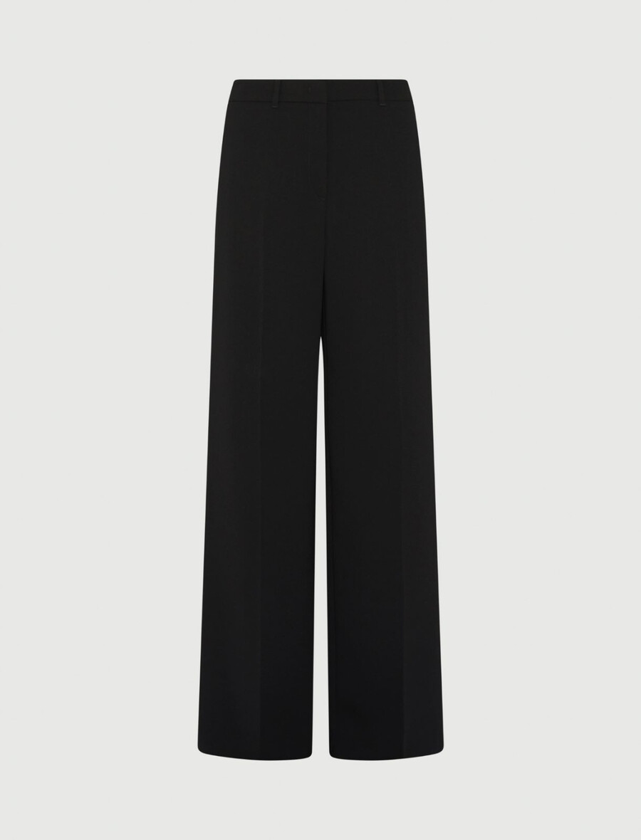 pantalon satin envers - noir