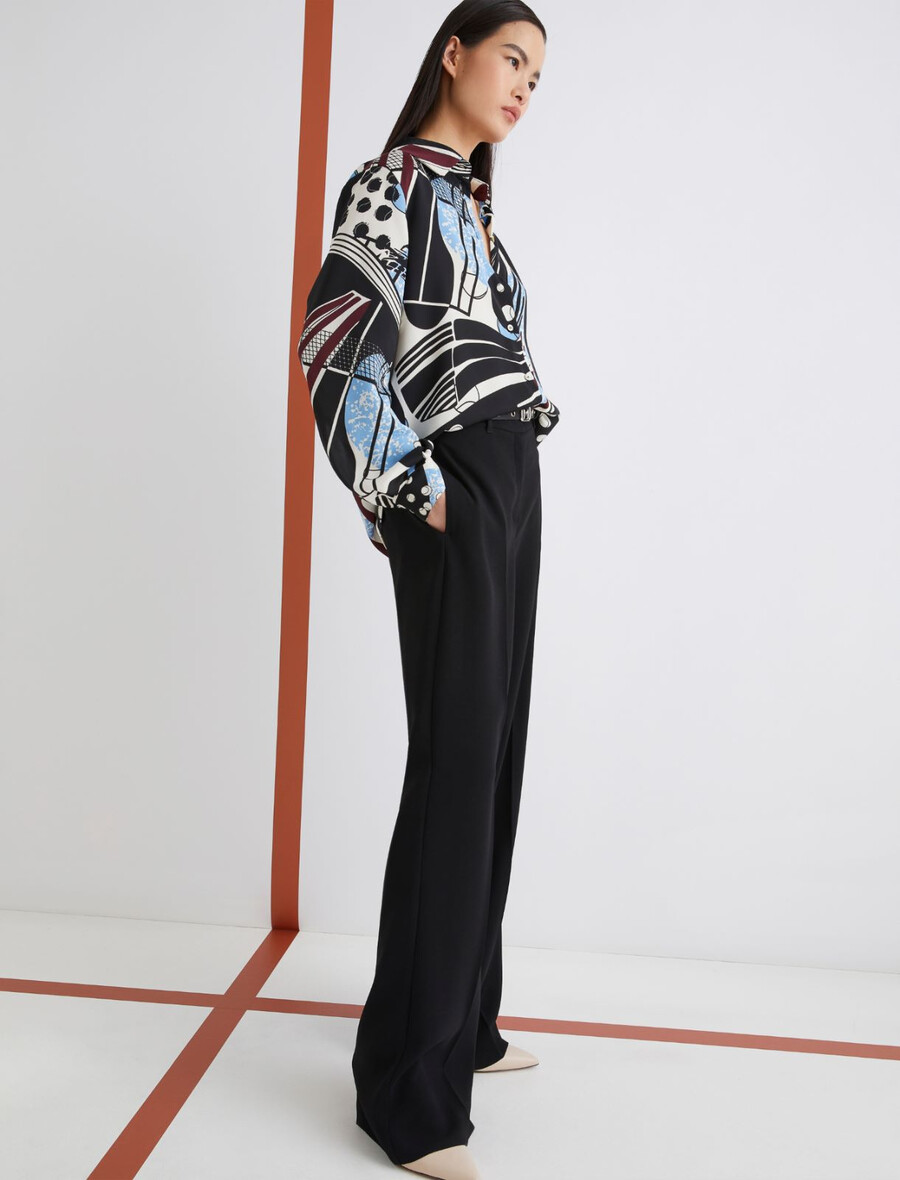 pantalon satin envers - noir