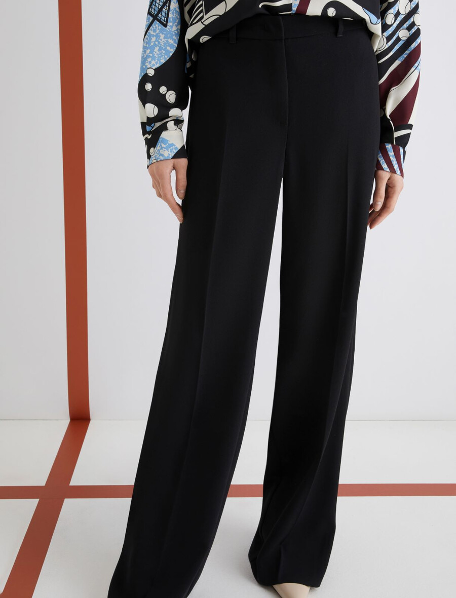 pantalon satin envers - noir