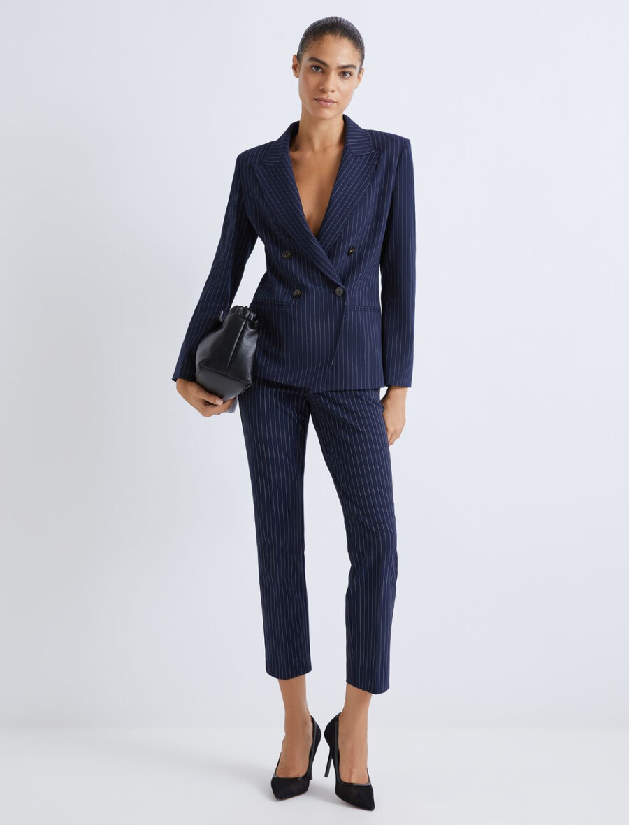 pantalon en viscose stretch - marine