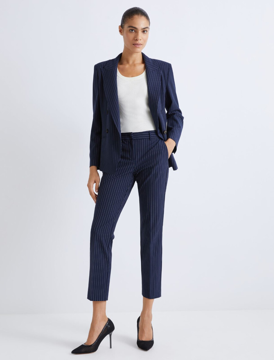 pantalon en viscose stretch - marine