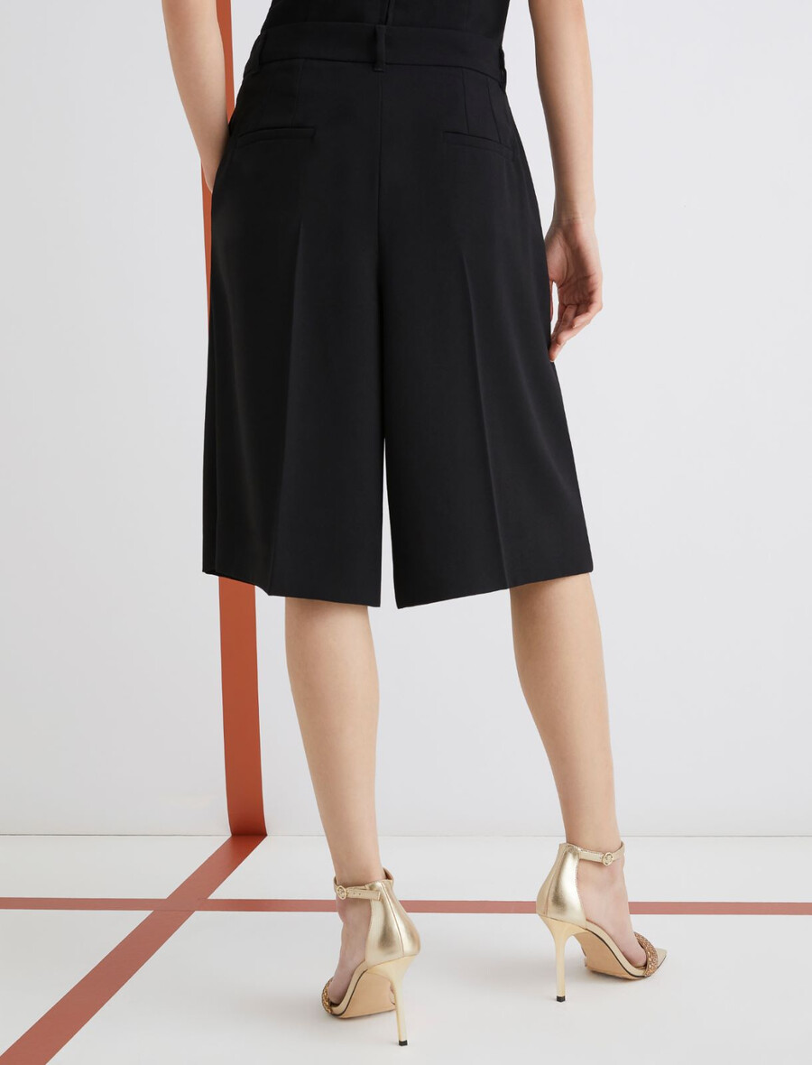 bermuda en satin à pinces - noir