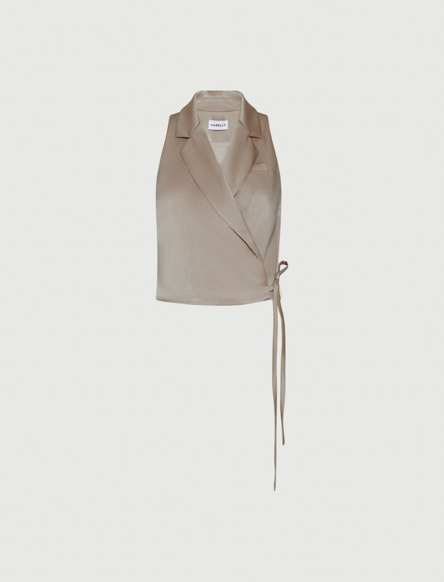 gilet en satin - naturel