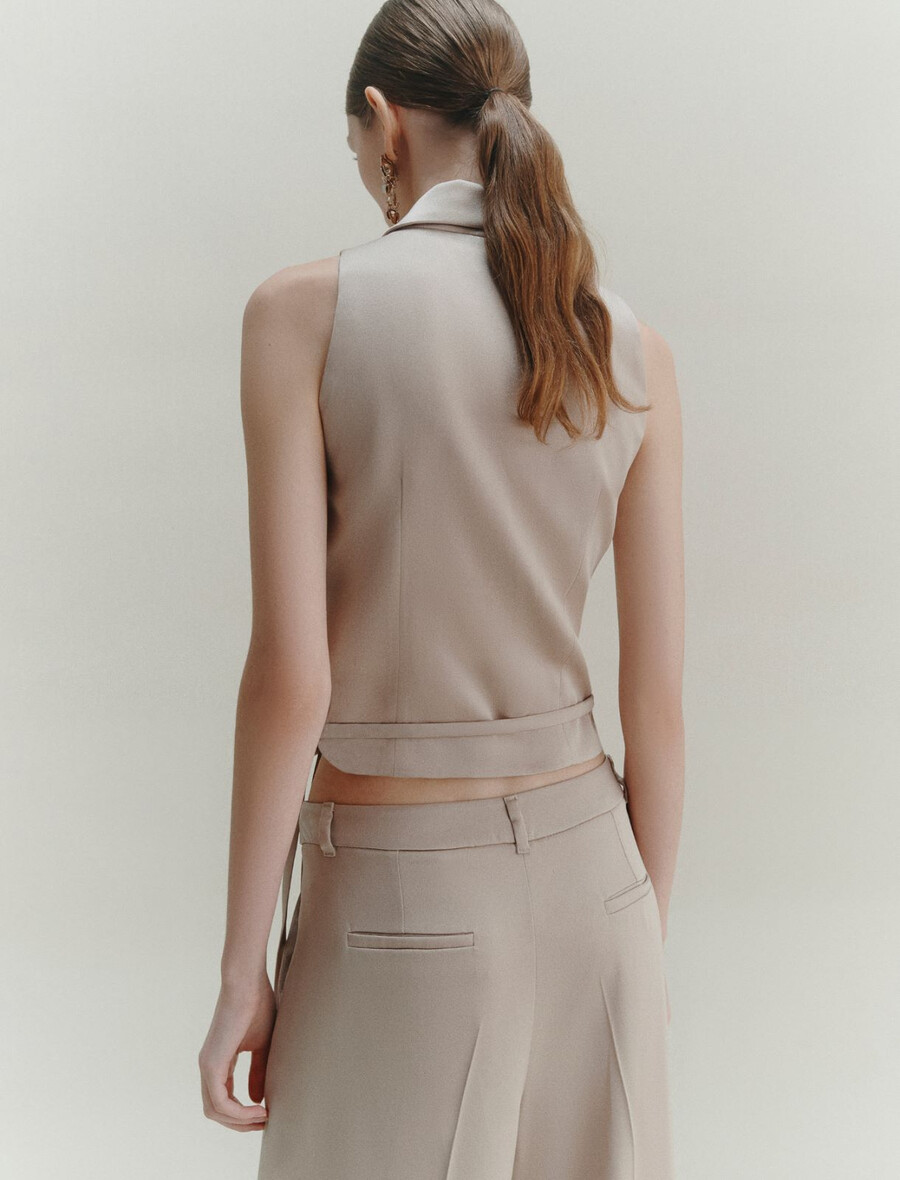 gilet en satin - naturel