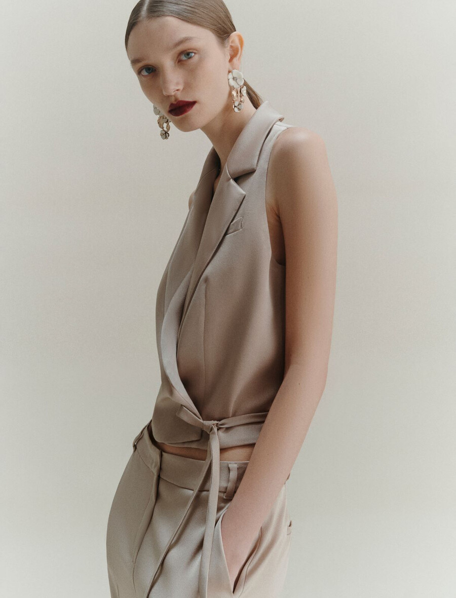 gilet en satin - naturel