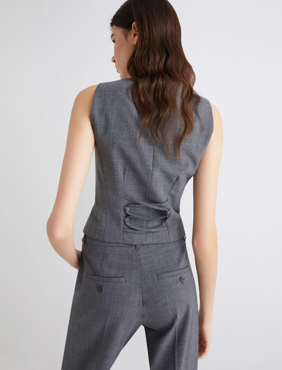 gilet en laine mélangée - gris mÉlange