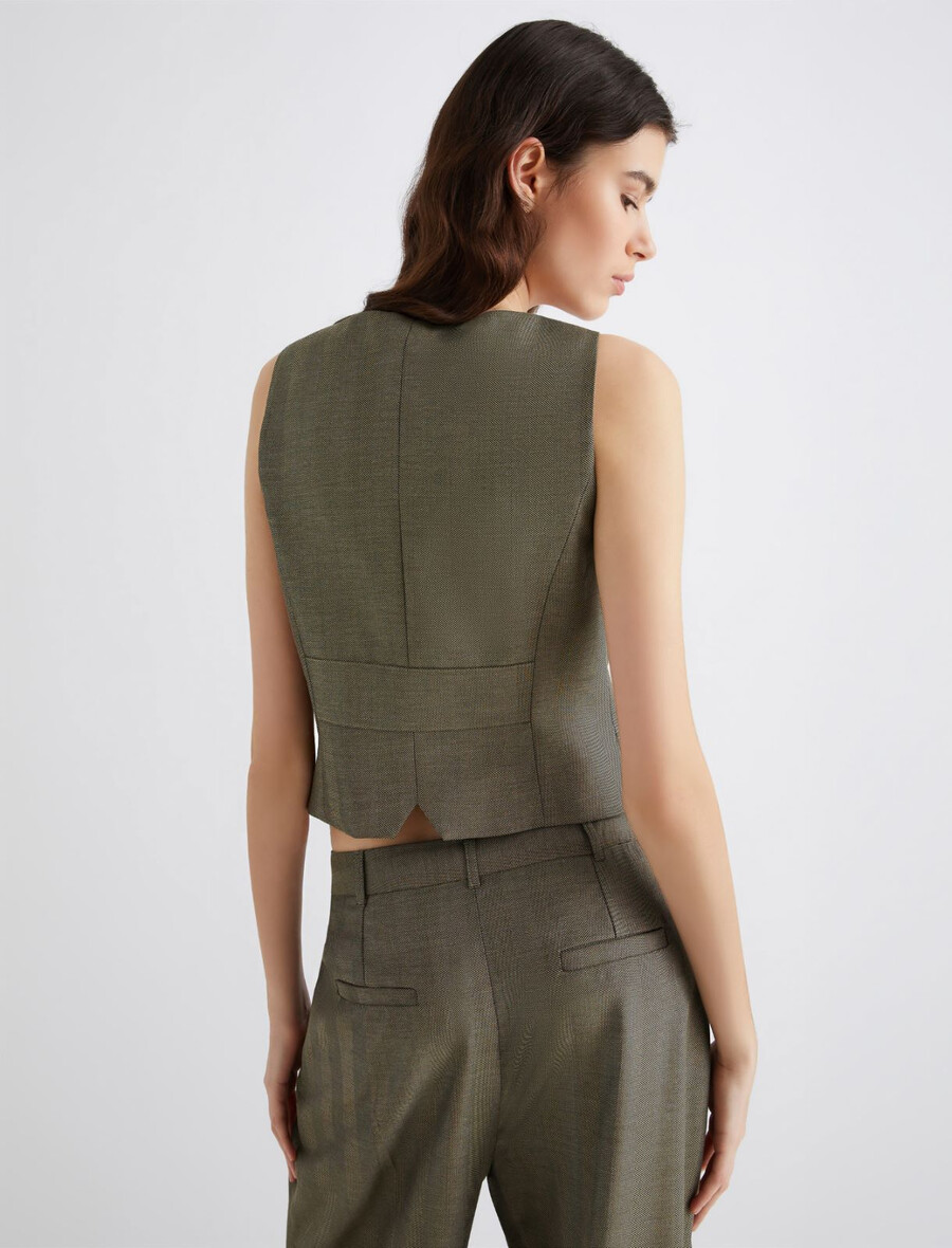 gilet en sergé fluide - kaki