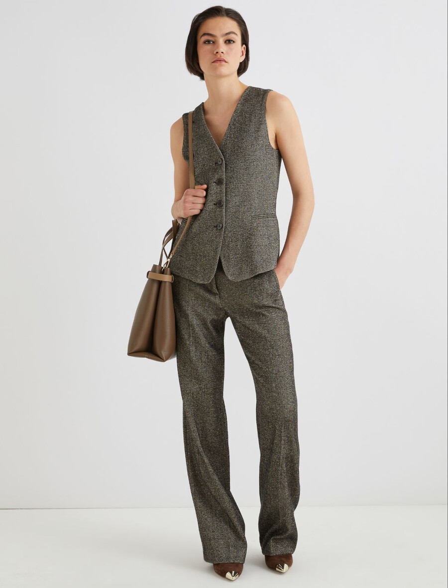 gilet en tweed - marron