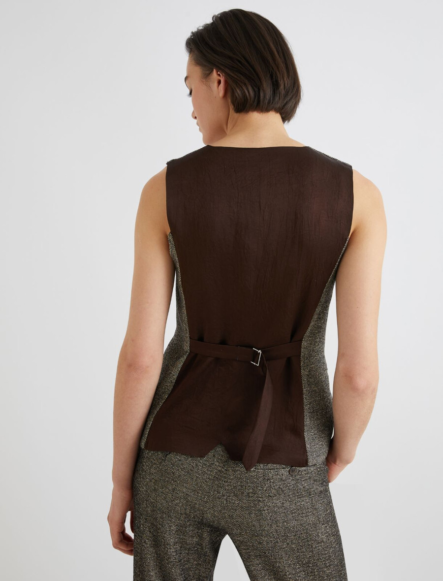 gilet en tweed - marron