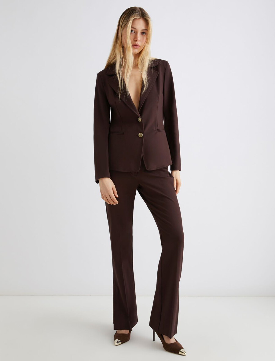 pantalon slim en jersey - marron