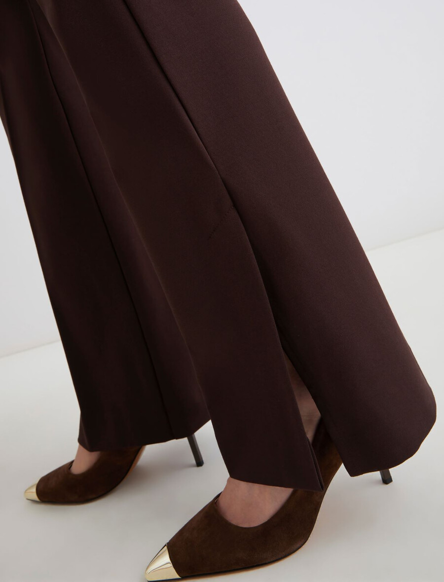 pantalon slim en jersey - marron