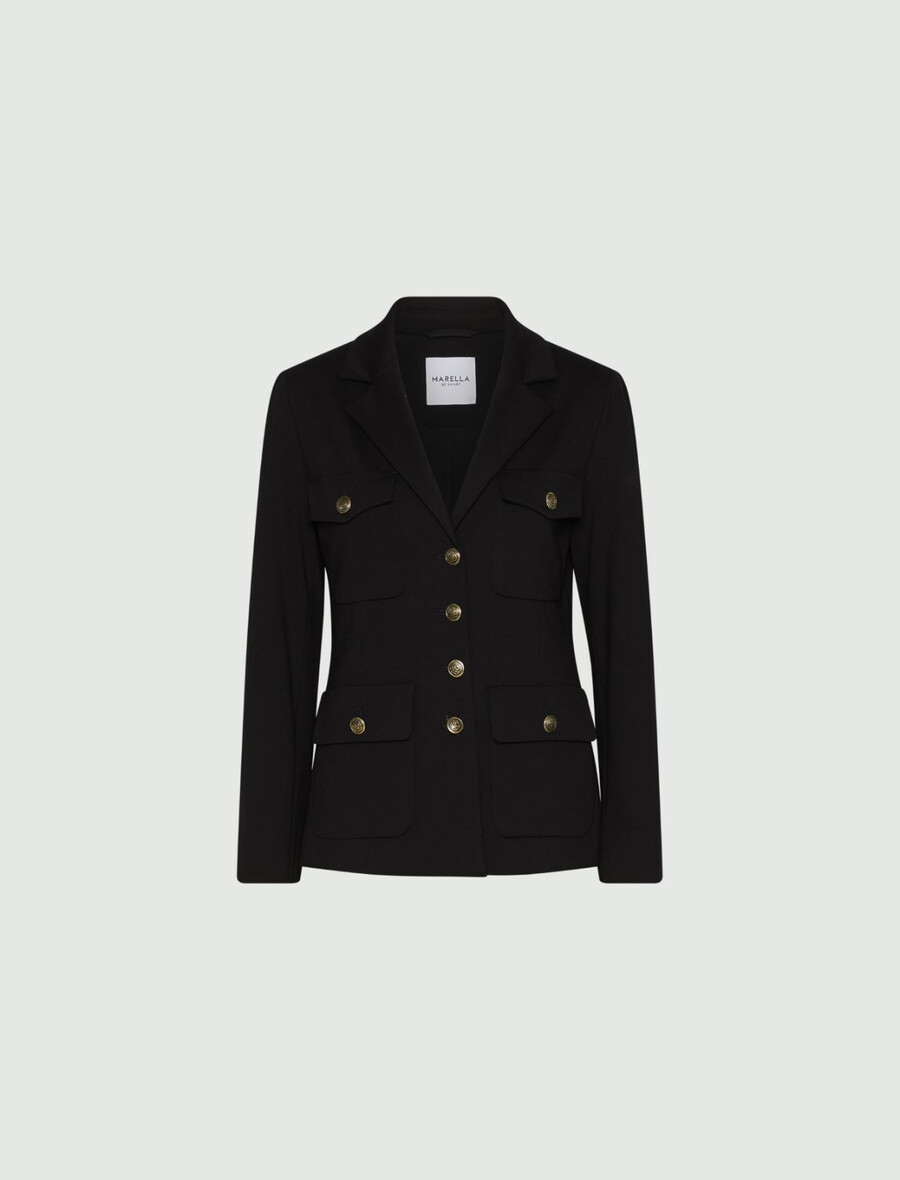 veste saharienne en jersey - noire