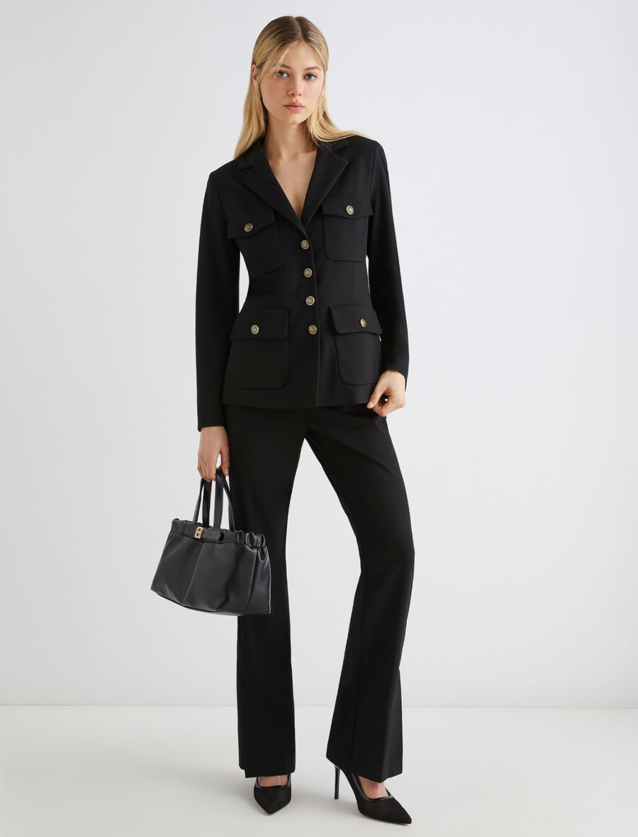 veste saharienne en jersey - noire