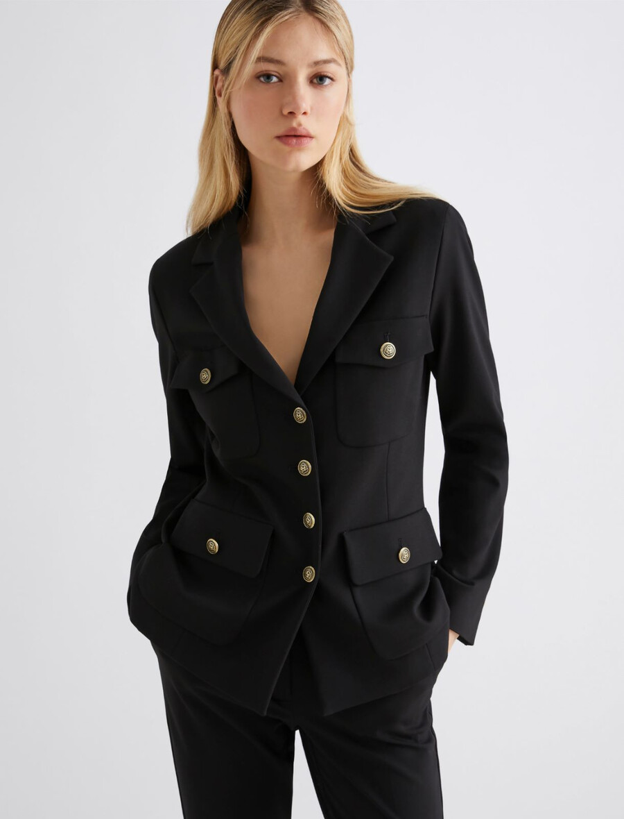 veste saharienne en jersey - noire