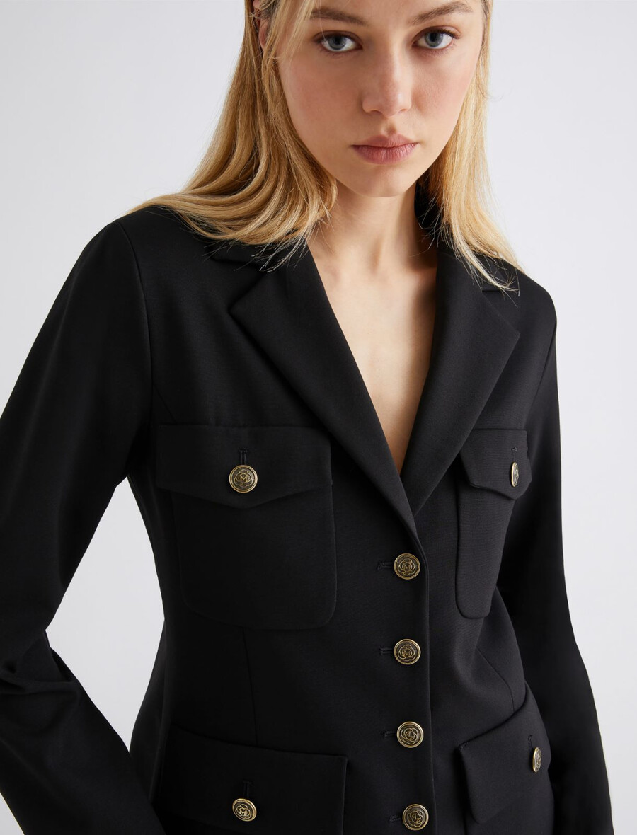 veste saharienne en jersey - noire