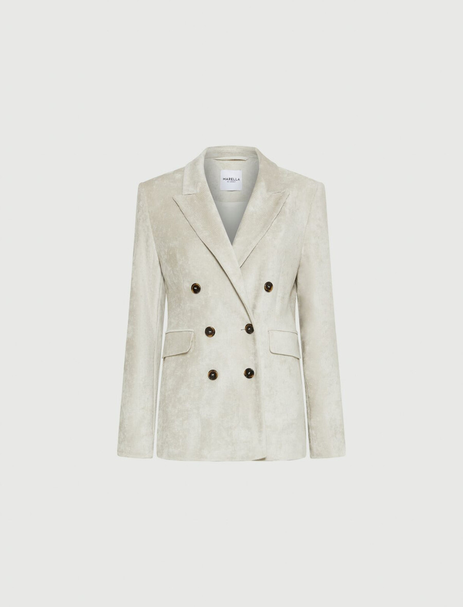 blazer en velours côtelé - ivoire