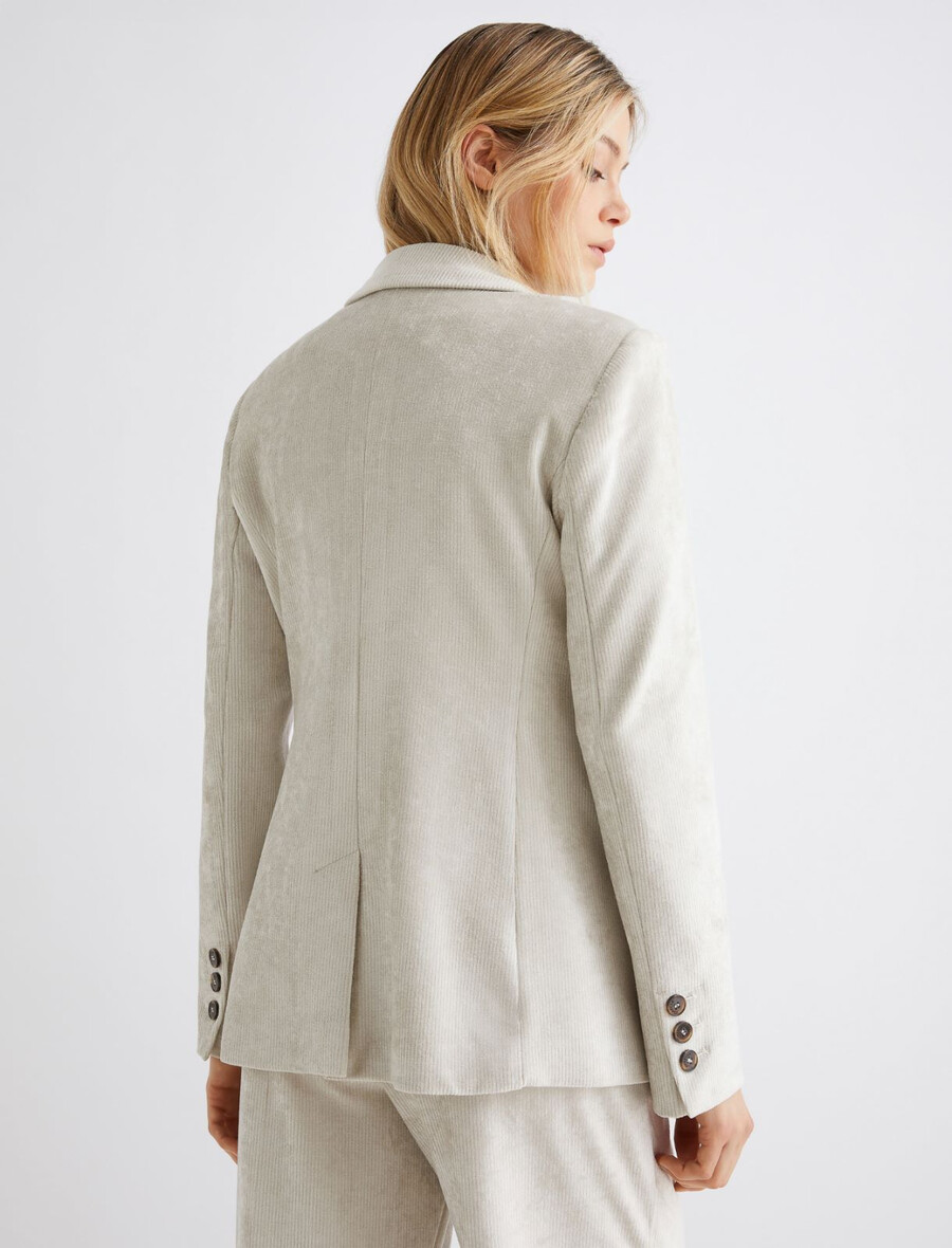 blazer en velours côtelé - ivoire
