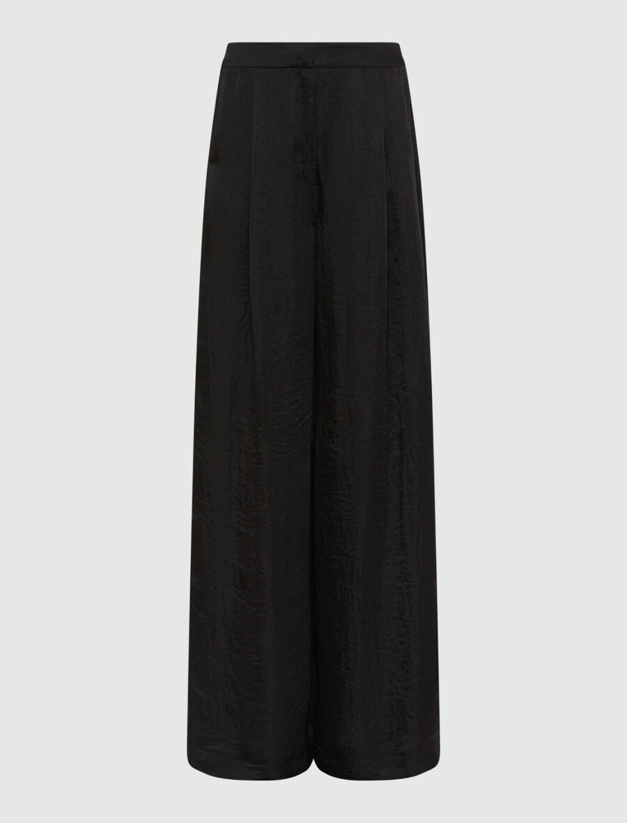 pantalon en sergé froissé - noir