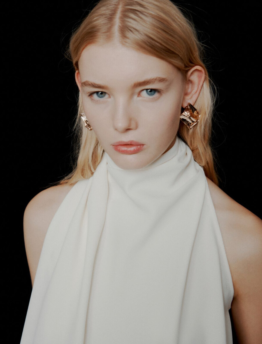 haut dos nu en satin envers - blanc laine