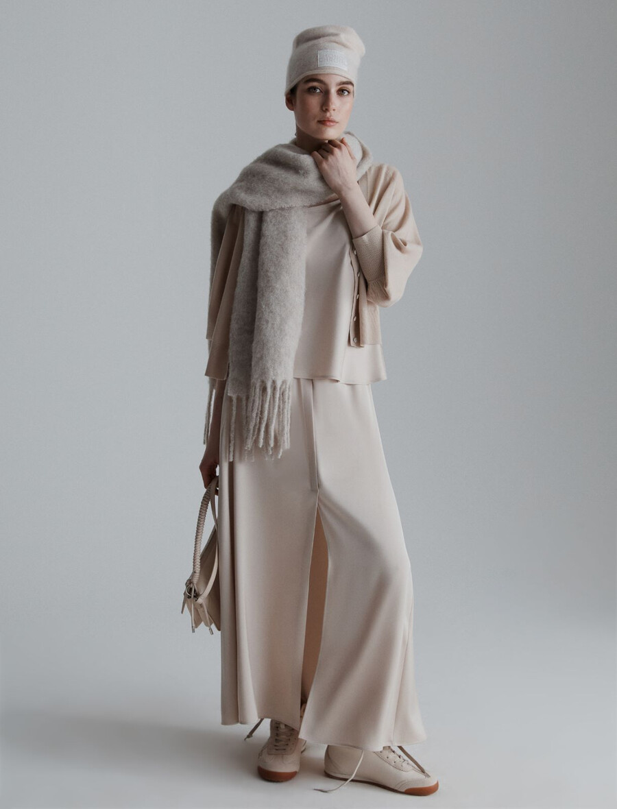 débardeur en satin sans manches - crÈme