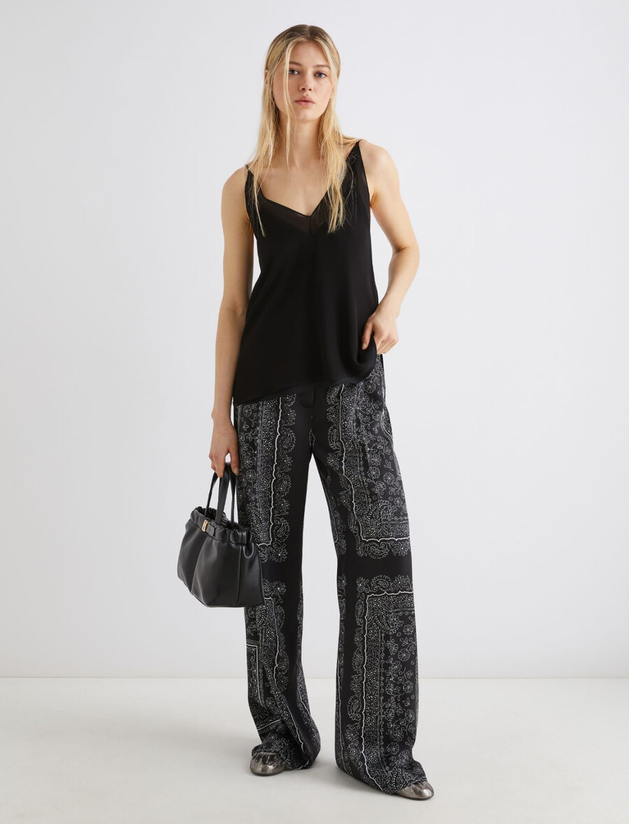 débardeur en georgette - noir