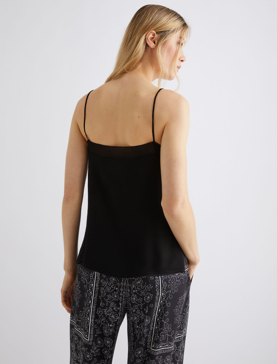 débardeur en georgette - noir