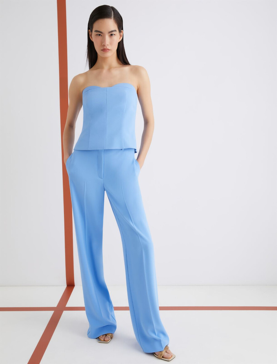 corset en satin envers - bleu clair