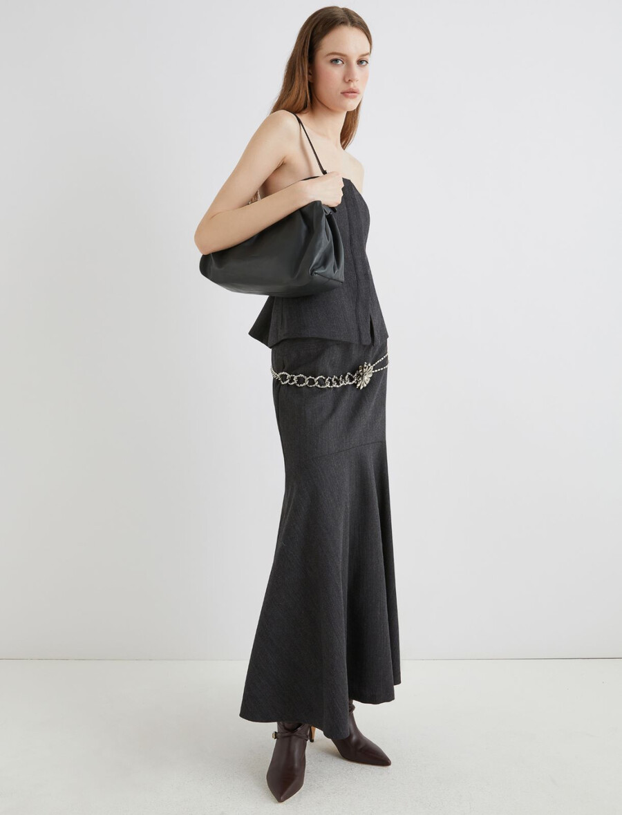 corset en laine baleiné - gris