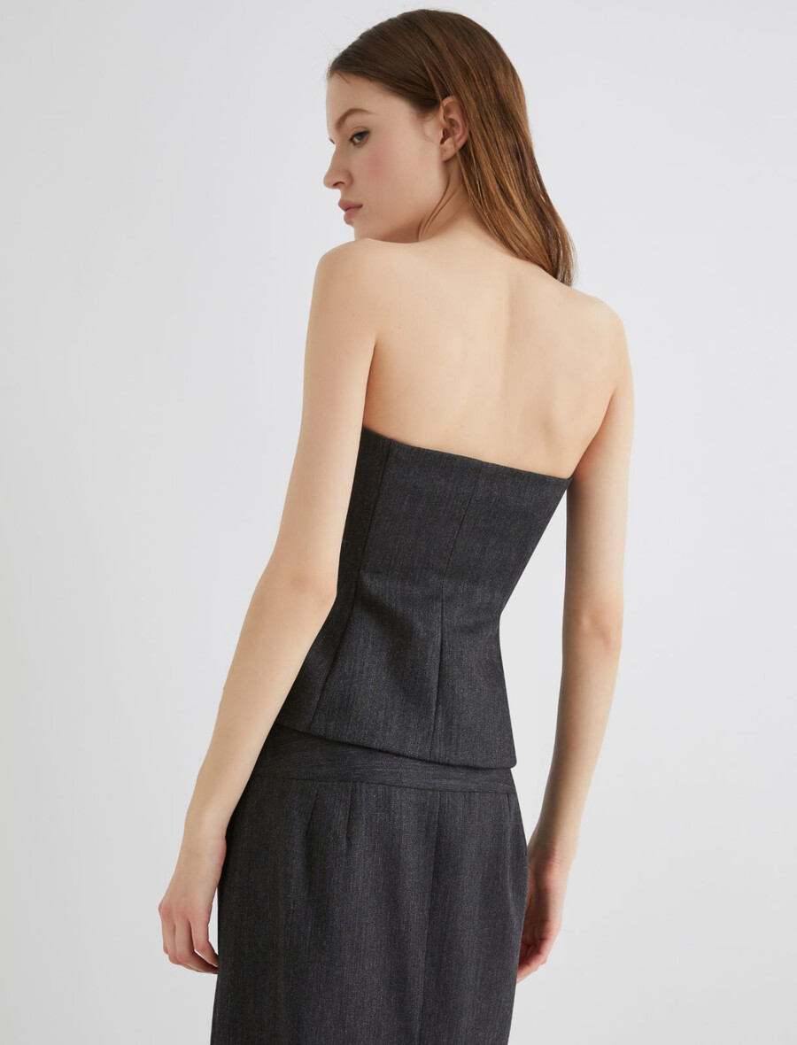 corset en laine baleiné - gris