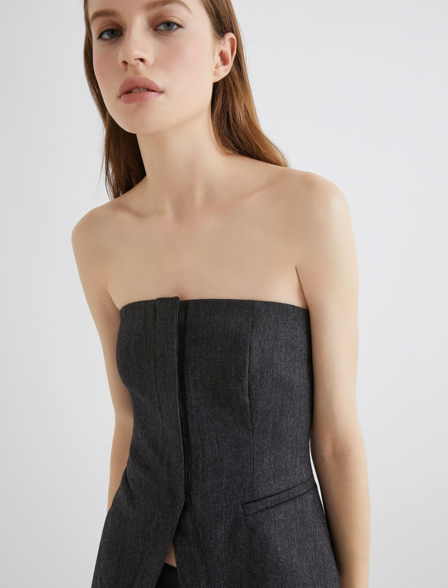 corset en laine baleiné - gris
