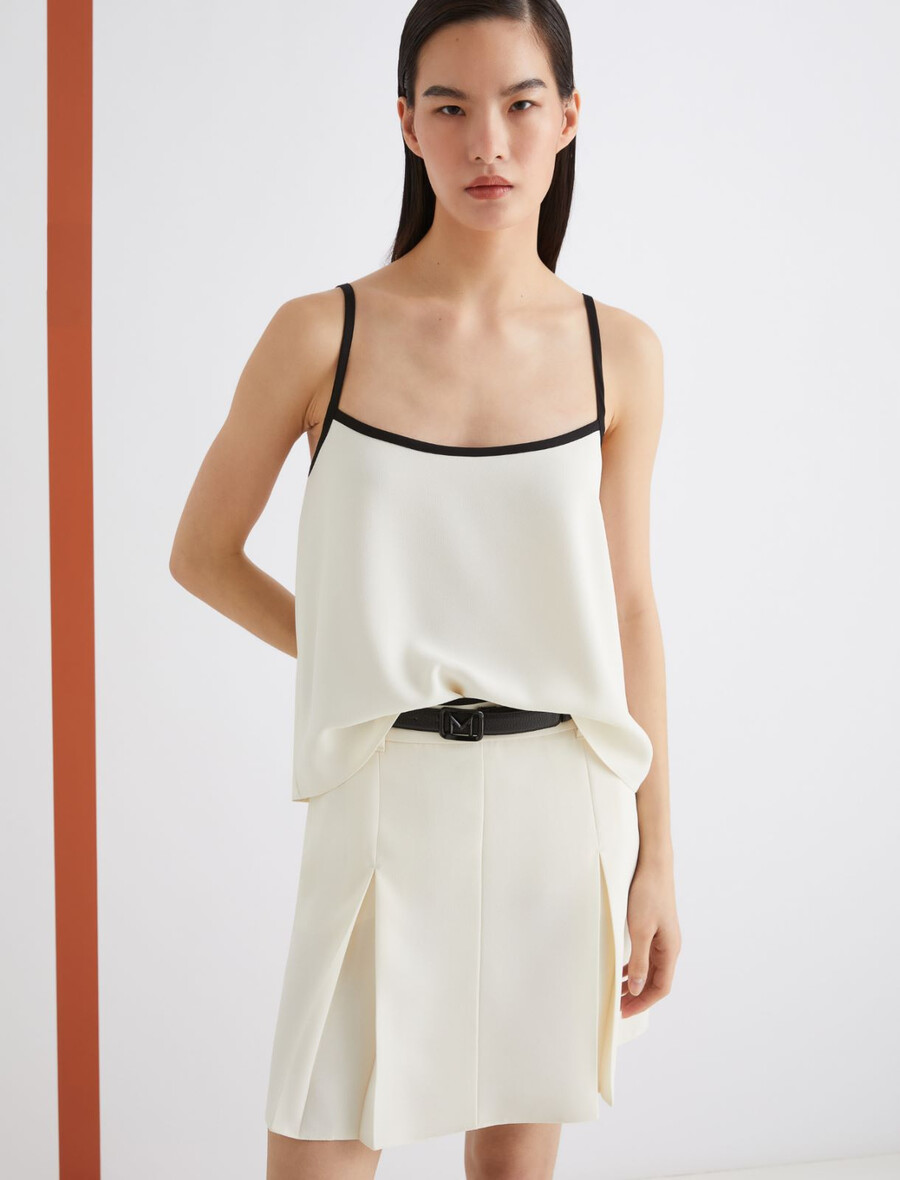 débardeur en satin envers - blanc laine