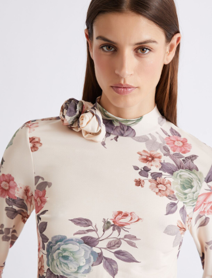 t-shirt imprimé en jersey - poudre