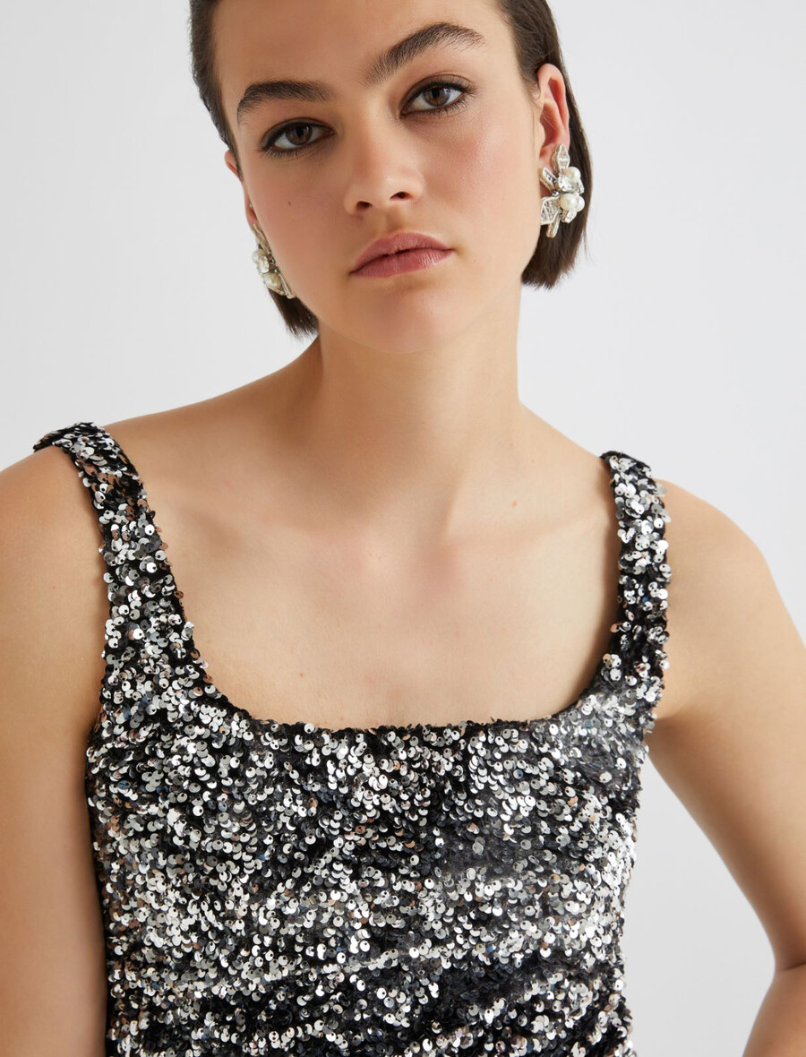 haut à sequins - gris