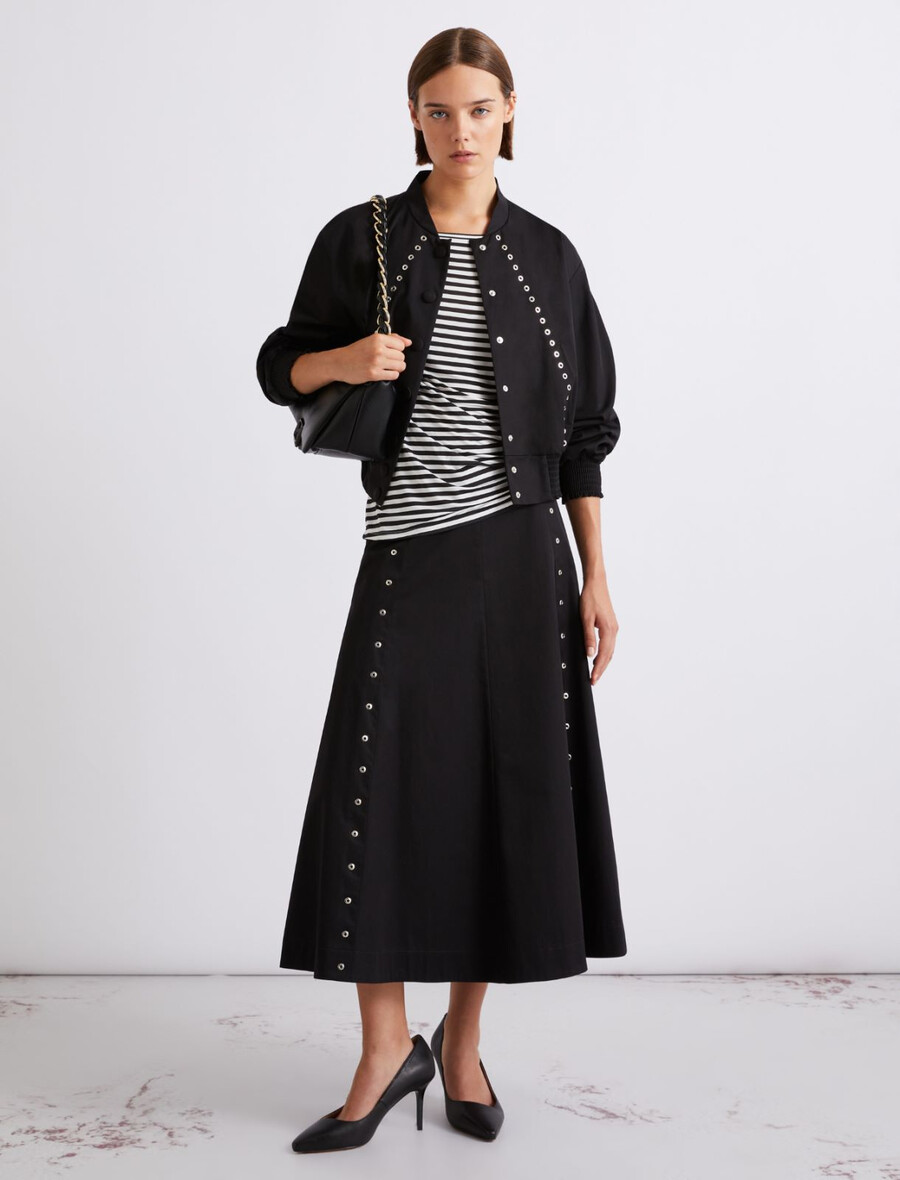 t-shirt rayé en jersey - crÈme