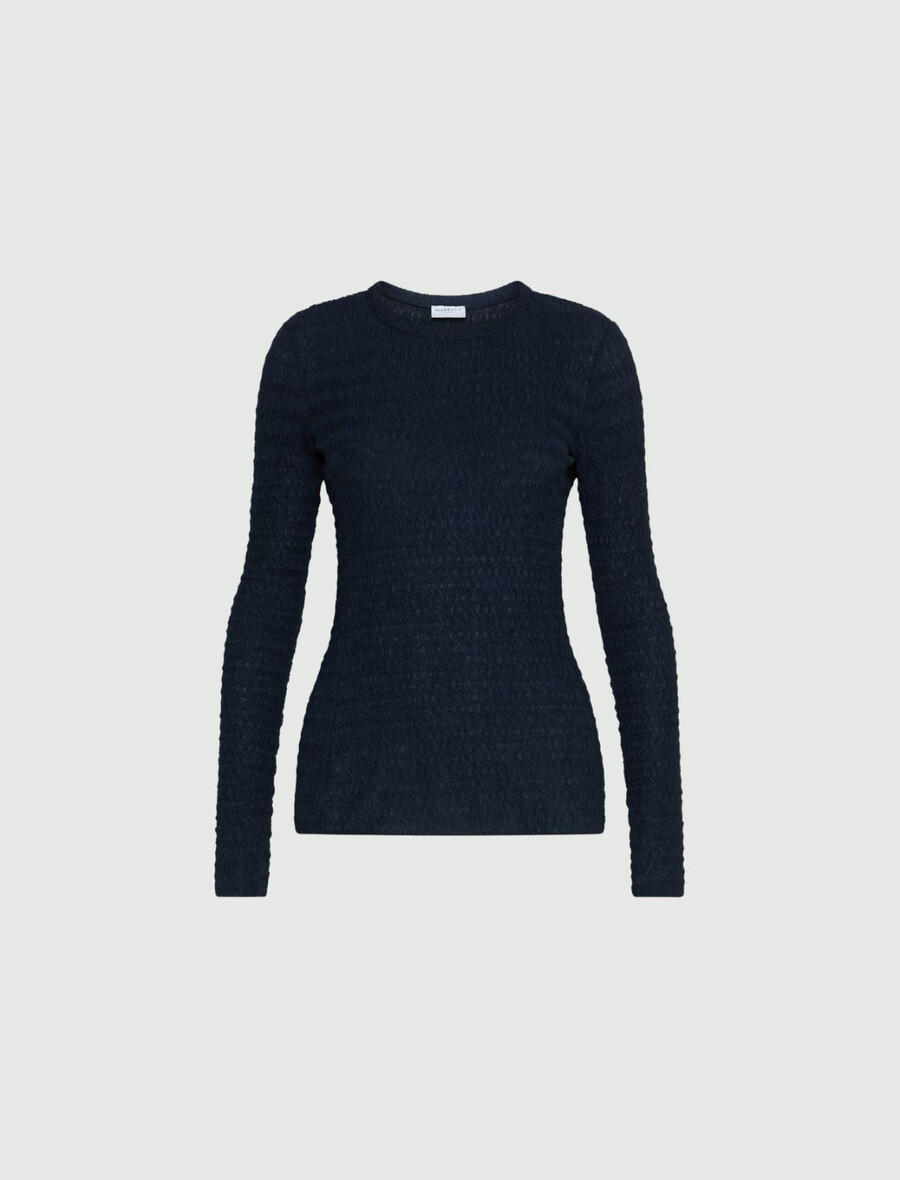 pull en jersey à manches longues - marine