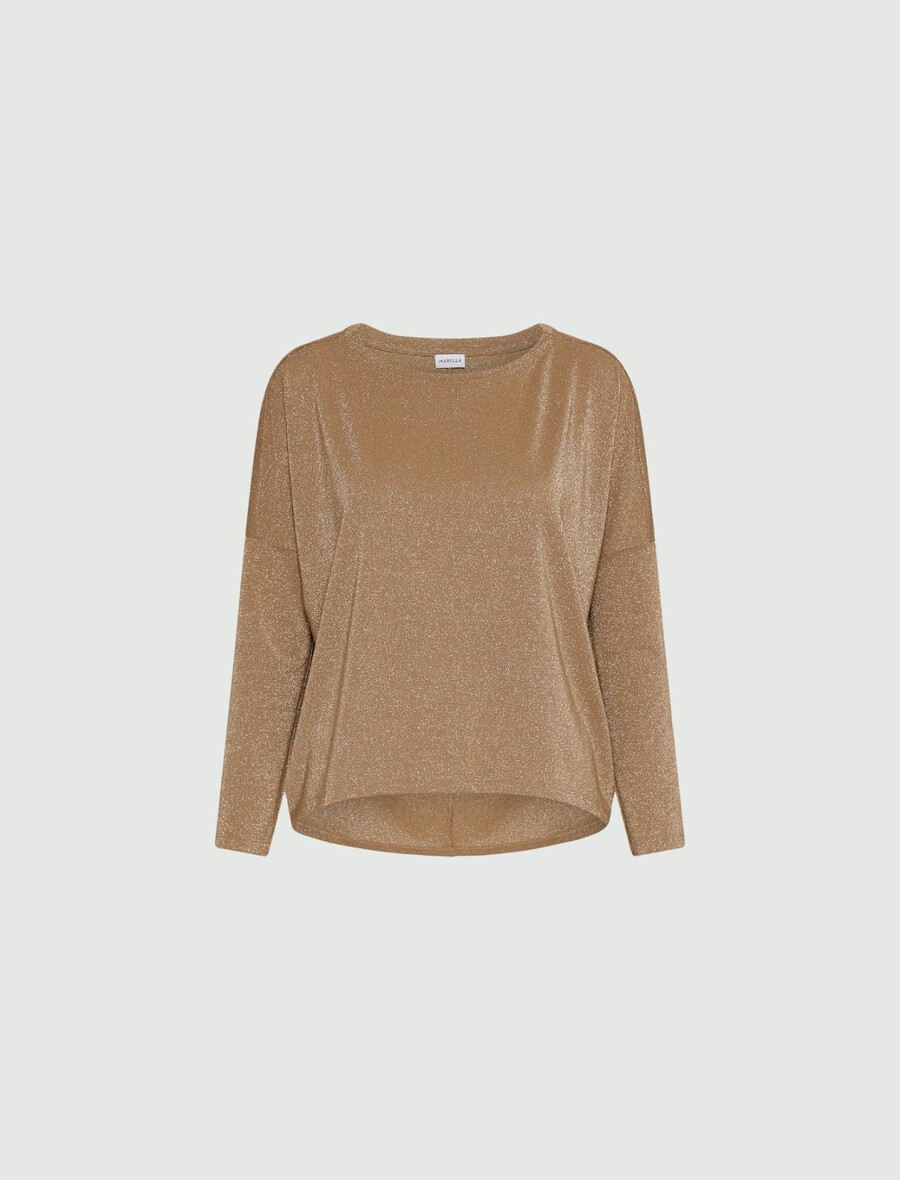 pull coupe décontractée orné de lurex - or