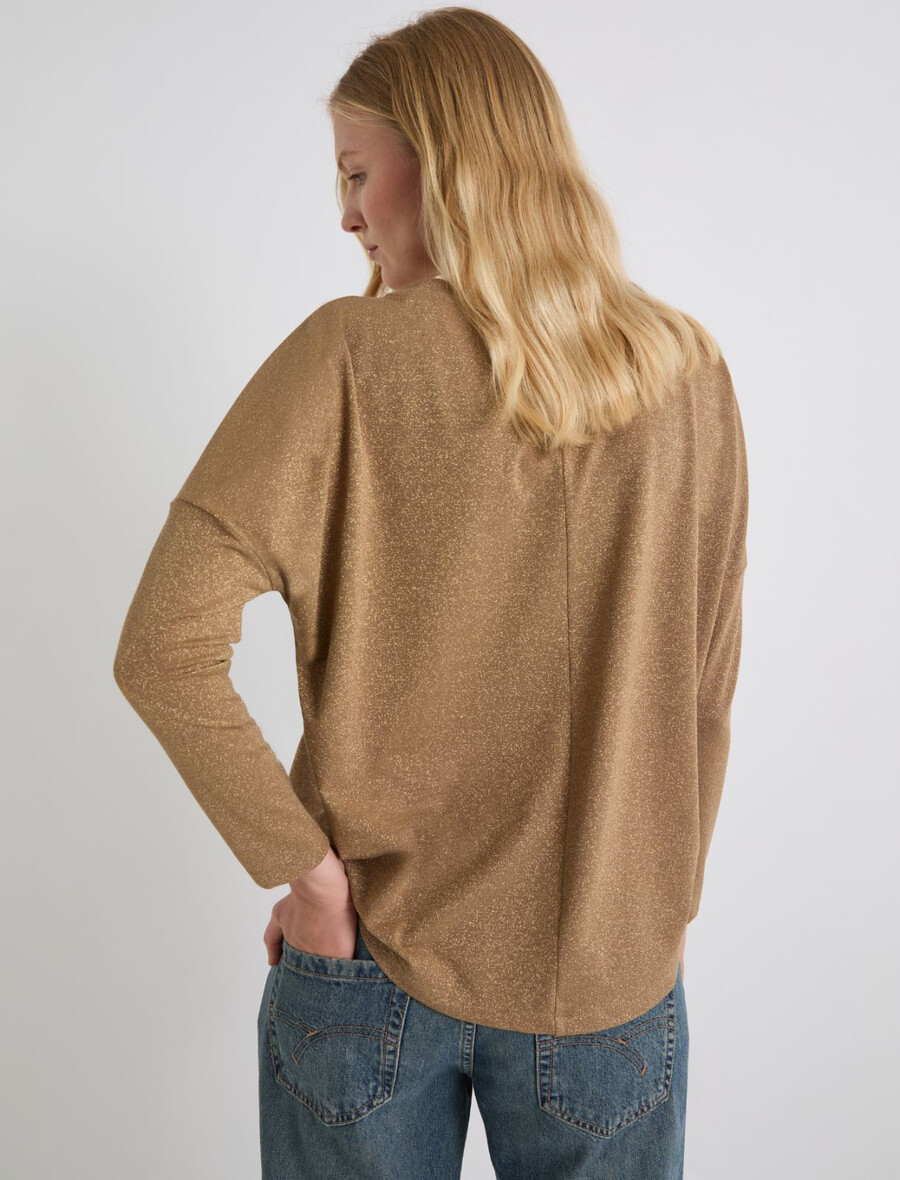 pull coupe décontractée orné de lurex - or
