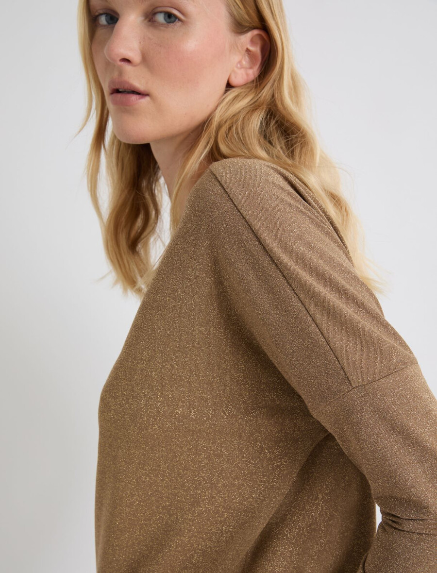 pull coupe décontractée orné de lurex - or