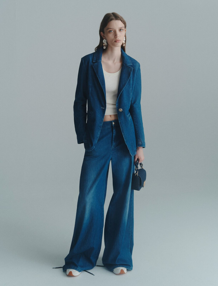 blazer en jean - jeans bleu