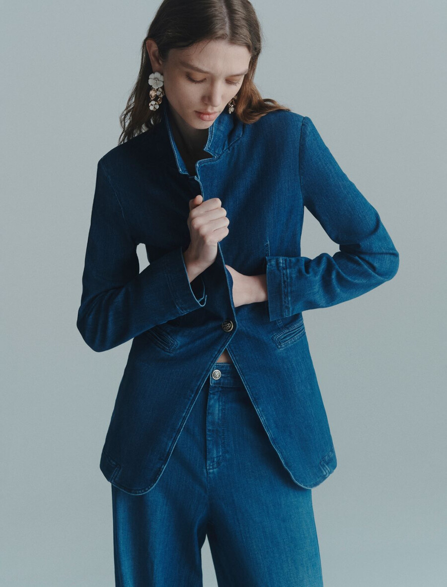 blazer en jean - jeans bleu