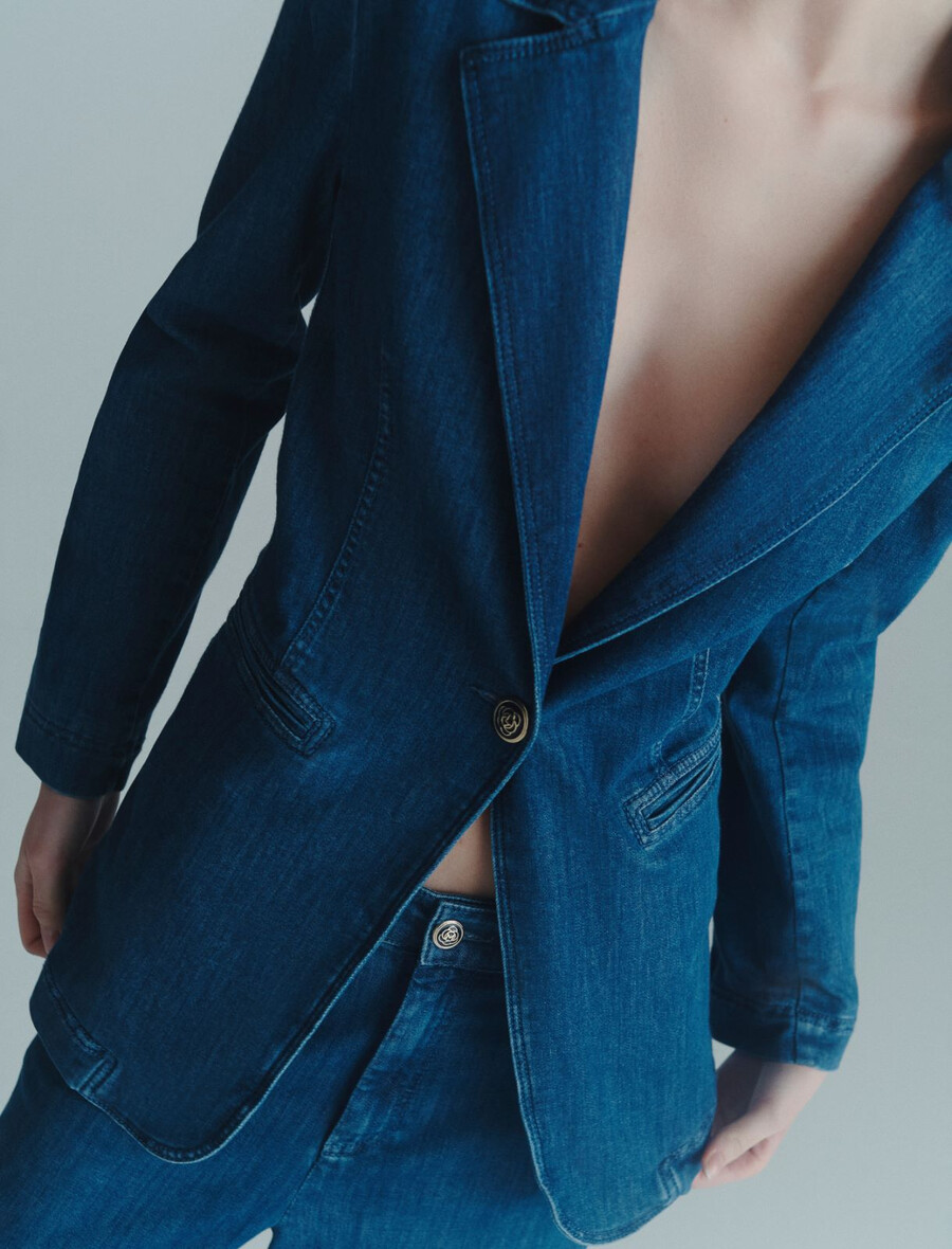 blazer en jean - jeans bleu