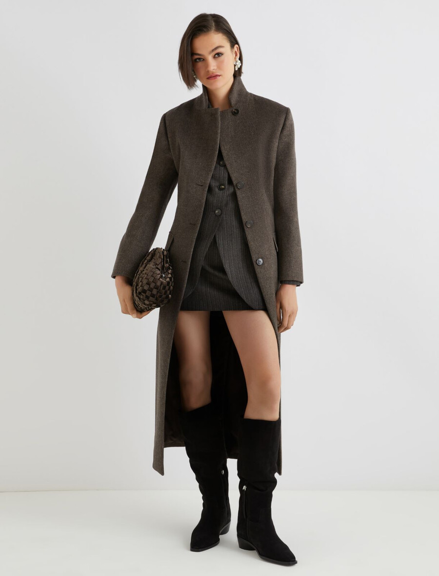 blazer trois boutons coupe ajustée - marron