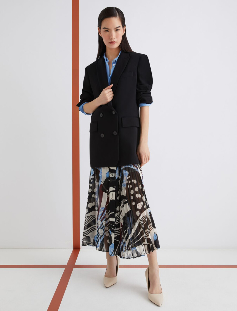 veste en satin envers coupe droite - noire