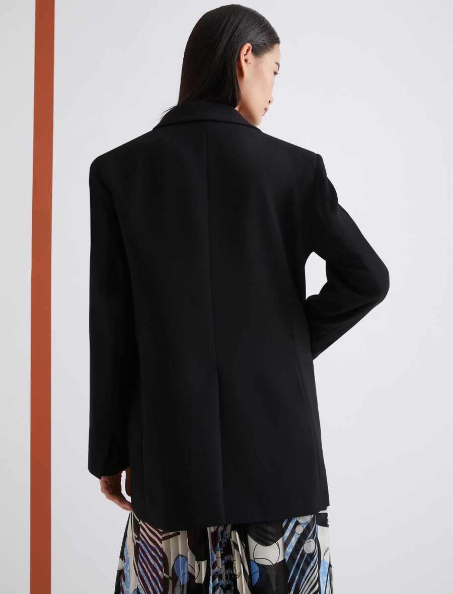 veste en satin envers coupe droite - noire