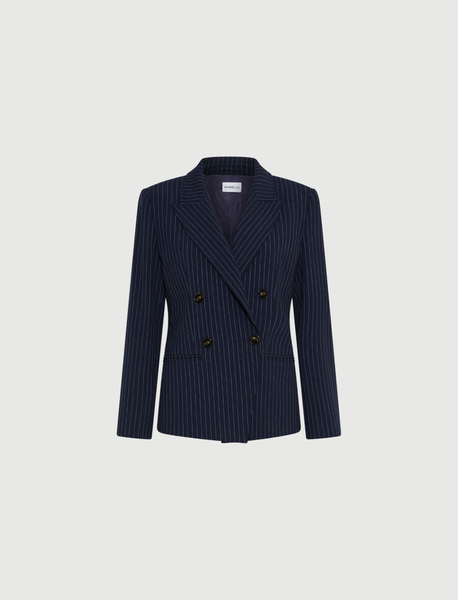 blazer en toile stretch - marine