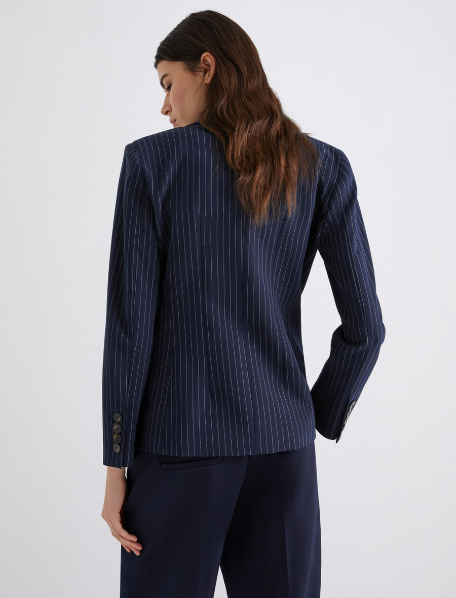 blazer en toile stretch - marine